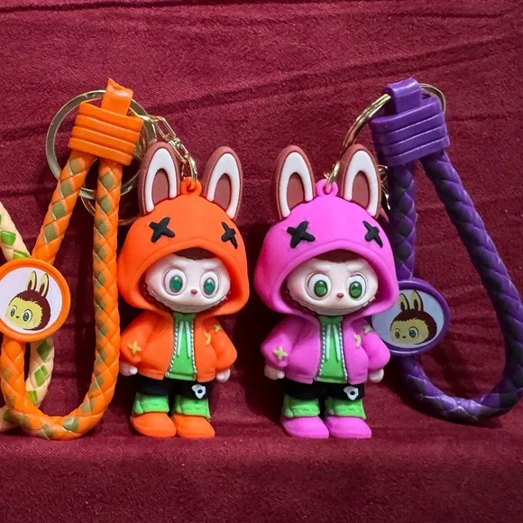 Labubu Keychain - one Orange Strap - Picture 1 of 1